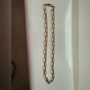 14kt Italian yellow gold paperclip necklace